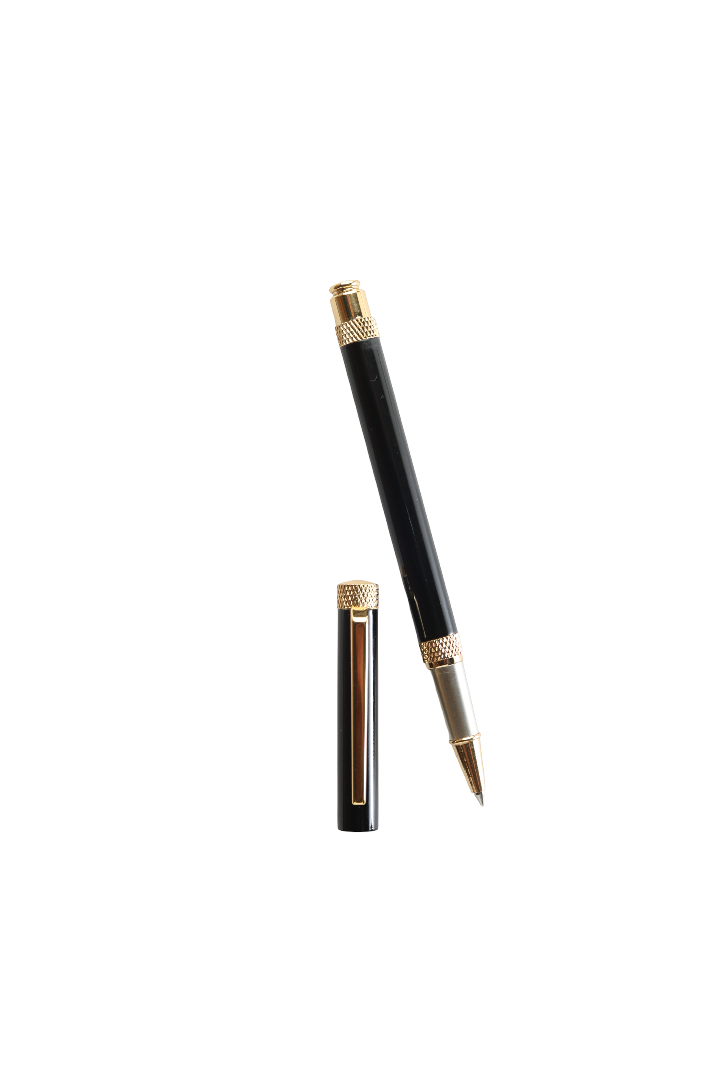 Model No - 017 Glossy Black With Gold Finish Pen