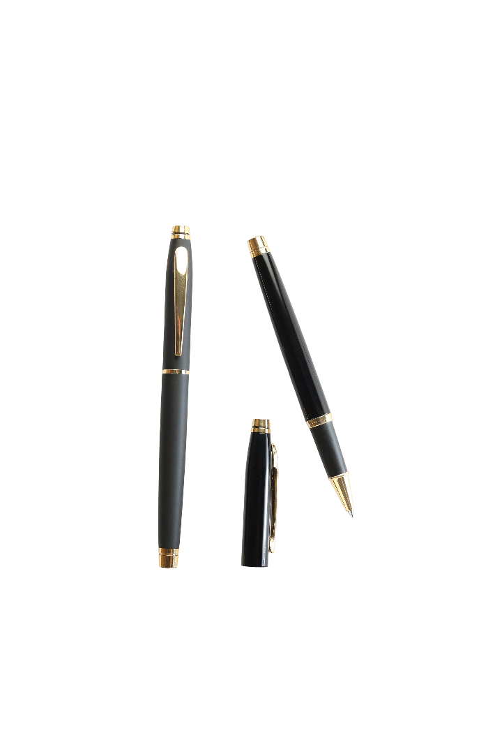 Model No - 026 Modern Black & Metallic Gold Pens